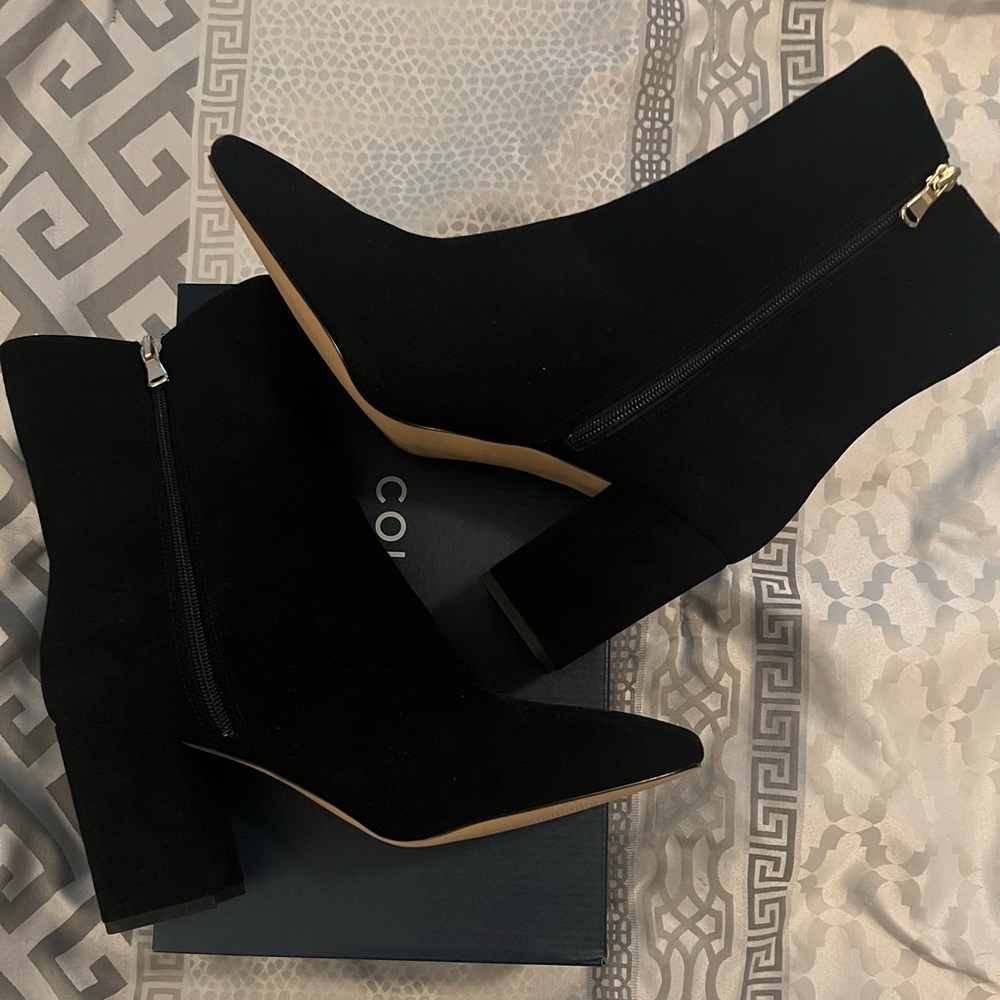 Ann Taylor brand new black suede ankle boots.  Size 11 women’s.  3.5 inch heel.